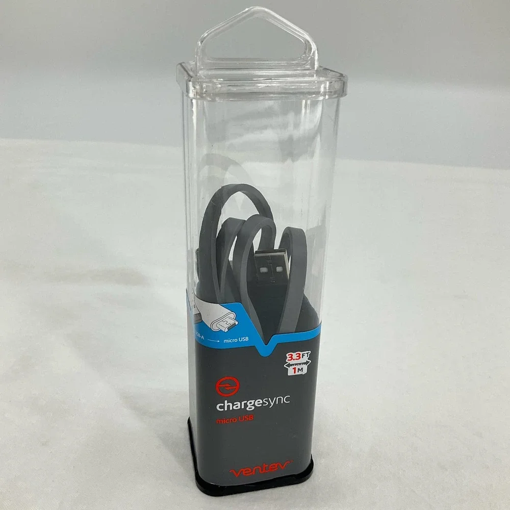Ventev USB-A to micro USB 3.3FT | 1M chargesync, Gray